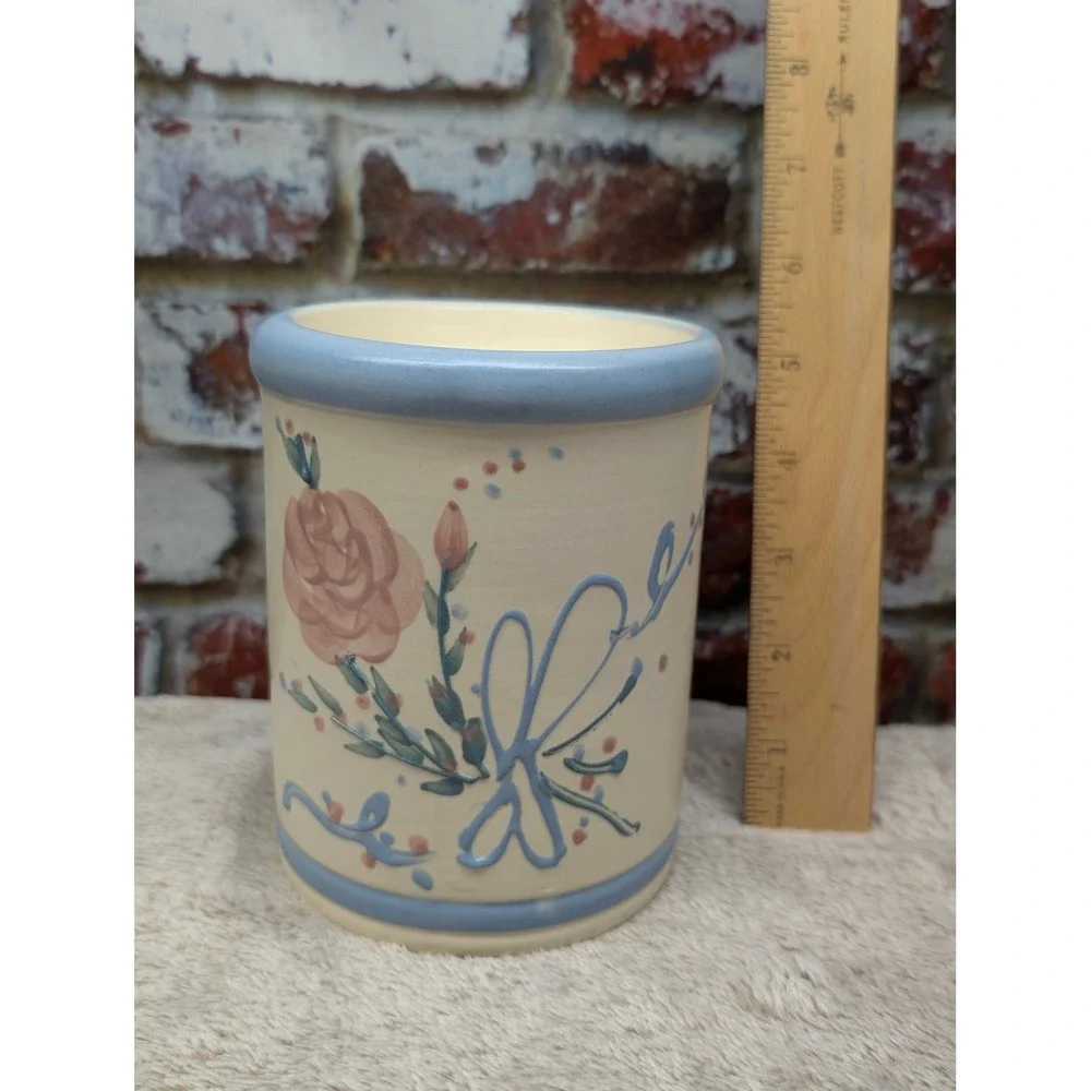 Vtg Olde Cape Cod Stoneware Tea Light Candle Potpourri Warmer 80s Hand Painted
